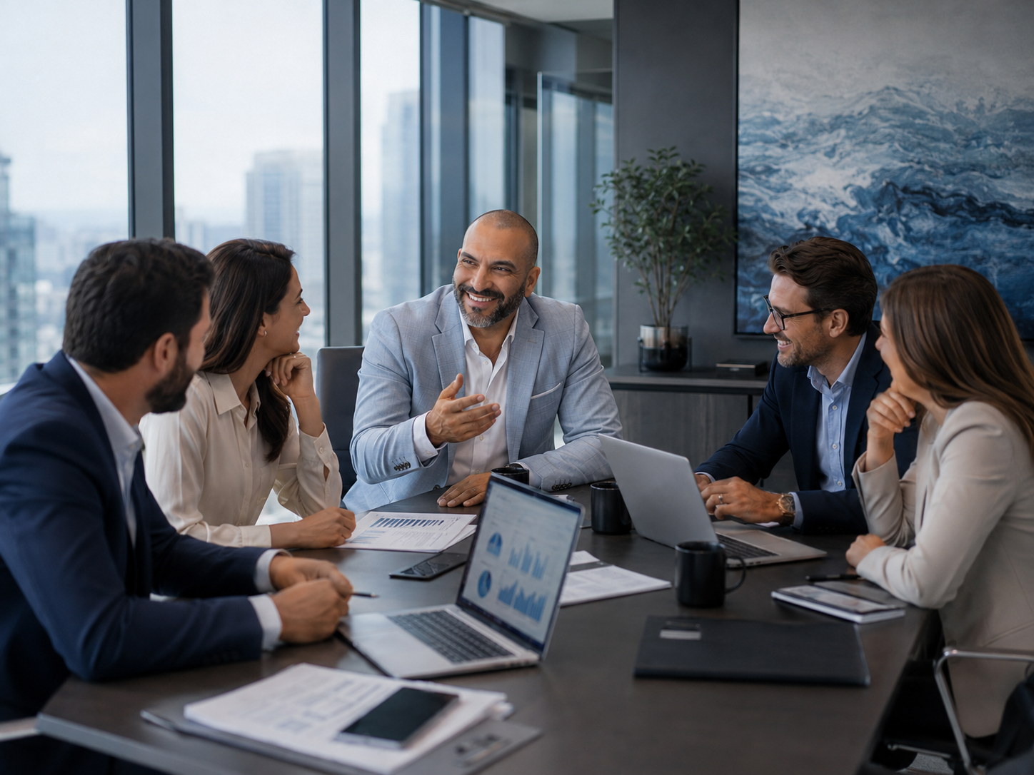 Reunión de estrategia revisando métricas del negocio